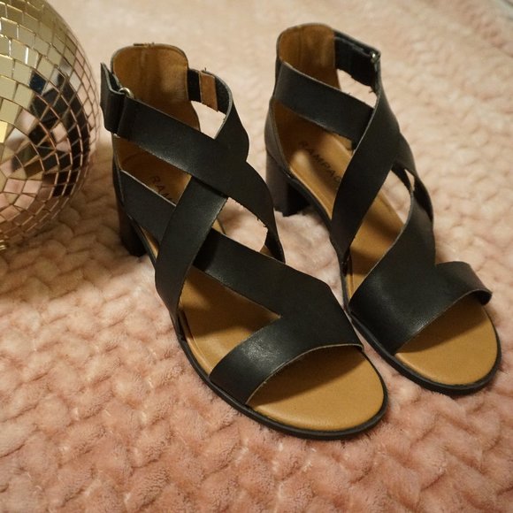 cute black sandal heels